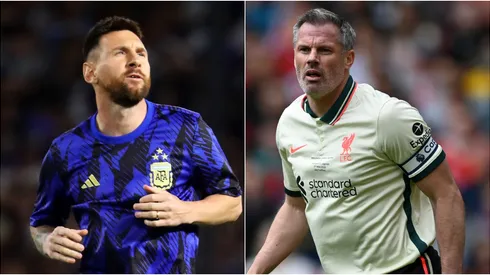 Lionel Messi y Jamie Carragher.
