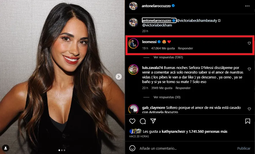 Reacción de Messi al cambio de Antonela. (Foto: Instagram / @antonelaroccuzzo)