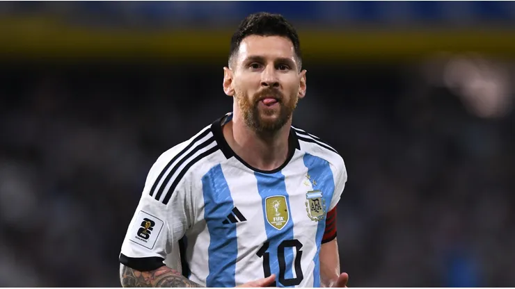 Lionel Messi en Argentina vs. Uruguay.
