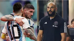 Lionel Messi, Rodrigo De Paul y Yassine Cheuko.