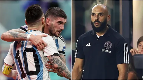 Lionel Messi, Rodrigo De Paul y Yassine Cheuko.