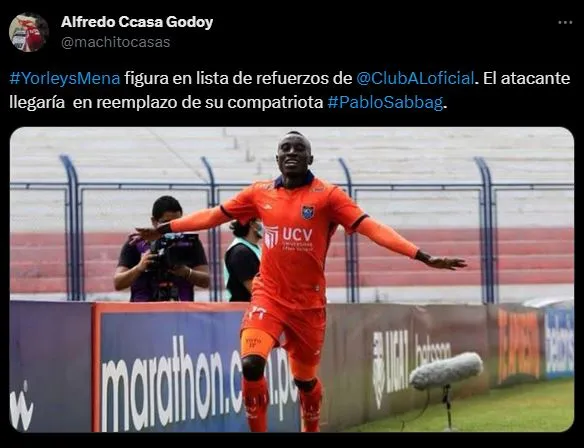 El goleador colombiano llegaría con gran presente en Liga 1. (Foto: Twitter).