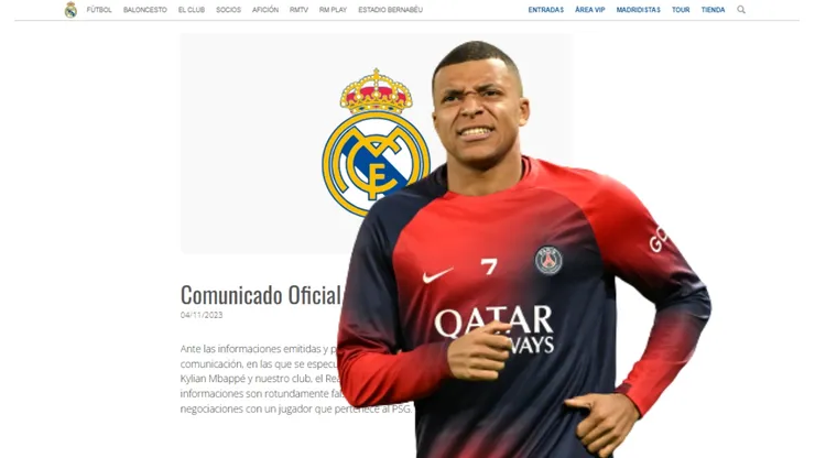 Kylian Mbappé y el comunicado del Real Madrid.
