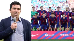 Deco y jugadores del Barcelona.