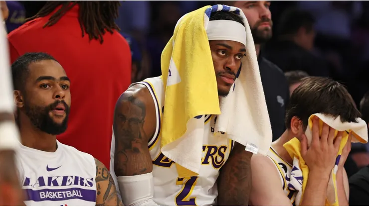 D'Angelo Russell, Jarred Vanderbilt y Austin Reaves.