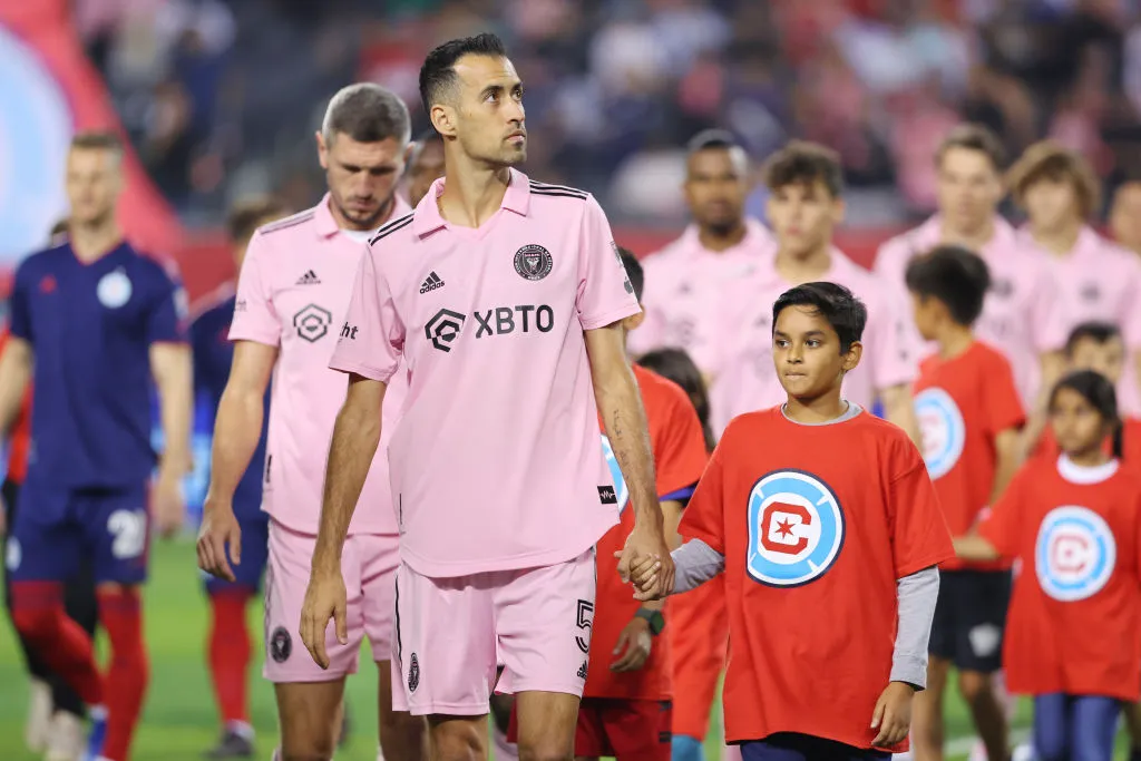 Sergio Busquets fue uno de los cracks europeos que el Inter Miami trajo para que sea dupla de Messi. Foto: Getty.