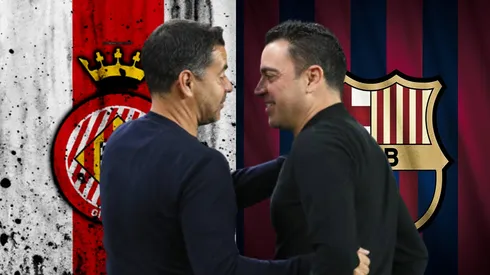 Michel y Xavi, entrenadores de Girona y Barcelona.