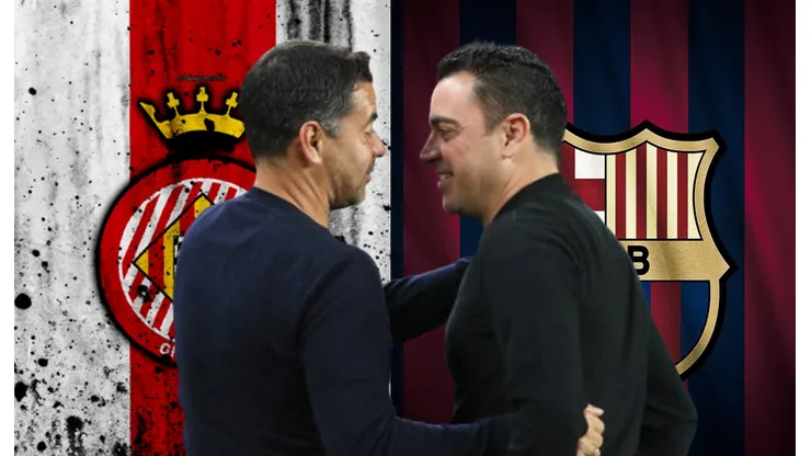Michel y Xavi, entrenadores de Girona y Barcelona.