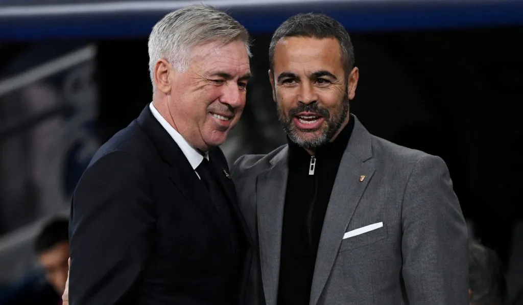 Carlo Ancelotti anoche junto al entrenador del Braga Artur Jorge, entrenador del Braga: Getty Images