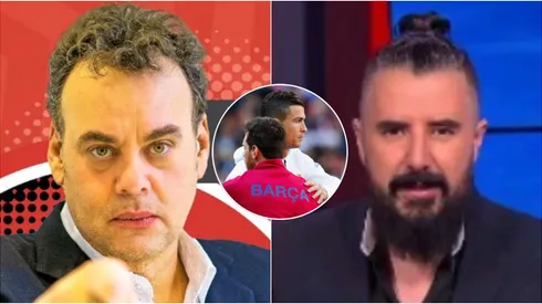 David Faitelson, Lionel Messi, Cristiano Ronaldo y Álvaro Morales.