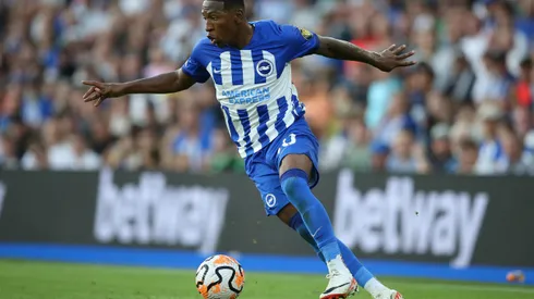 BRIGHTON, ENGLAND - SEPTEMBER 02: Pervis Estupinan of Brighton & Hove Albion runs with the ball during the Premier League match between Brighton & Hove Albion and Newcastle United at American Express Community Stadium on September 02, 2023 in Brighton, England. (Photo by Steve Bardens/Getty Images)
