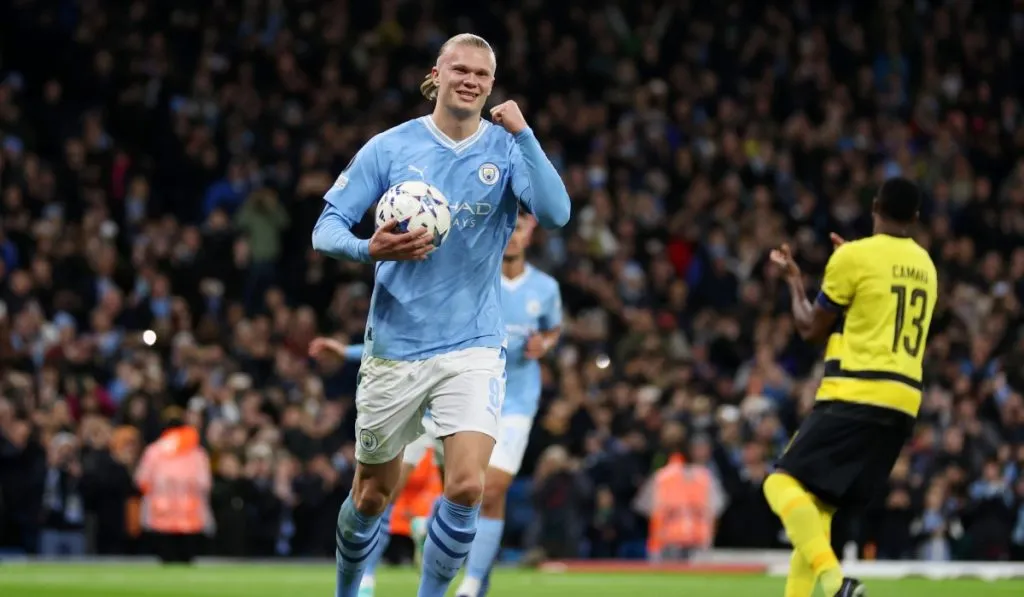 Erling Haaland y un nuevo doblete anoche ante Young Boys: Getty Images