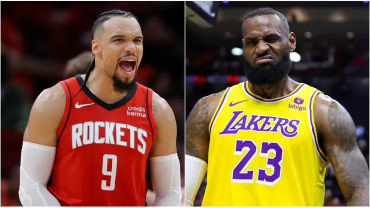 Dillon Brooks y LeBron James.