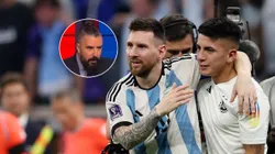 Álvaro Morales, Leo Messi y Thiago Almada.