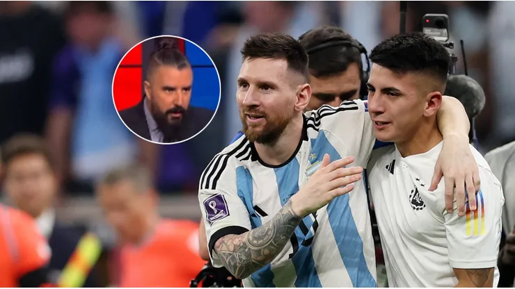 Álvaro Morales, Leo Messi y Thiago Almada.