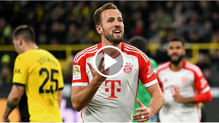 Harry Kane anotó 3 goles en Bayen Munich vs. Borussia Dortmund.