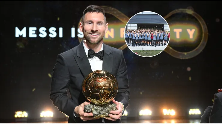 Lionel Messi presentó su octavo Balon de Oro.