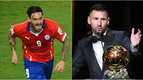 Mauricio Pinilla y Lionel Messi.