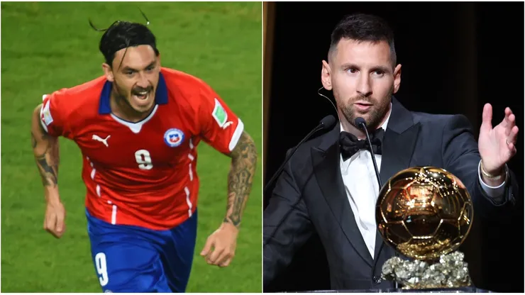 Mauricio Pinilla y Lionel Messi.