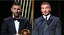Leo Messi y David Beckham en el Balón de Oro 2023.
