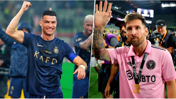 Cristiano Ronaldo y Lionel Messi siguieron compitiendo en 2023 a pesar de los miles de kilómetros que los separan. Getty Images.