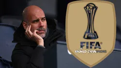 Pep Guardiola, entrenador del Manchester City y parche de campeón del mundo.
