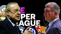 Florentino Pérez y Joan Laporta, presidentes de Real Madrid y Barcelona en la Superliga.