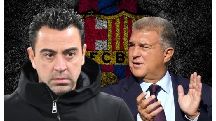 Xavi Hernández y Joan Laporta.