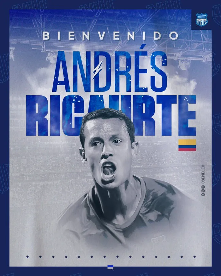 Con esta imagen, Emelec presentó a Andrés Ricaurte como su nuevo fichaje. (Foto: API)