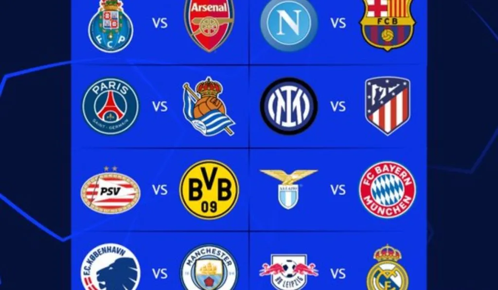 Cruces de octavos de la UEFA Champions League:  UEFA