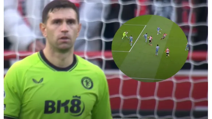 Dibu Martínez y su atajadón para Aston Villa.