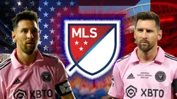 Lionel Messi y logo de la MLS.