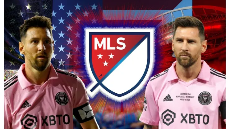 Lionel Messi y logo de la MLS.