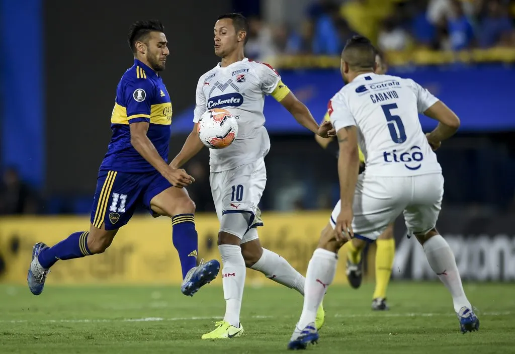 Andrés Ricaurte en el partido entre el DIM y Boca Juniors por Copa Libertadores. Foto: Getty.