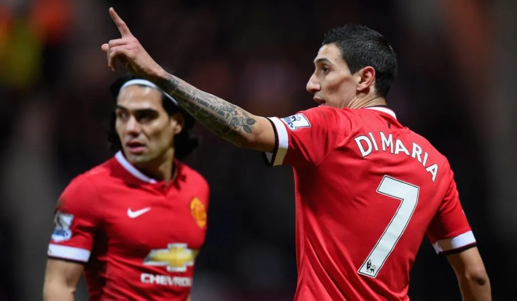 Ángel Di María y Radamel Falcao en sus tiempos por Manchester United: Getty Images