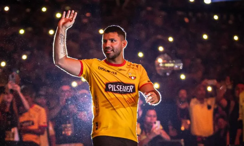 Sergio Aguero en la Noche Amarilla 2023. Foto: Barcelona SC.