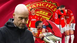 Erik Ten Hag y sus jugadores en Manchester United.