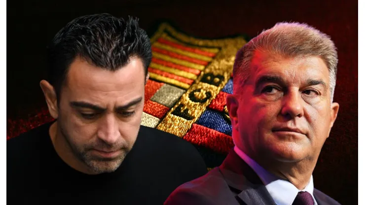 Xavi Hernández y Joan Laporta.
