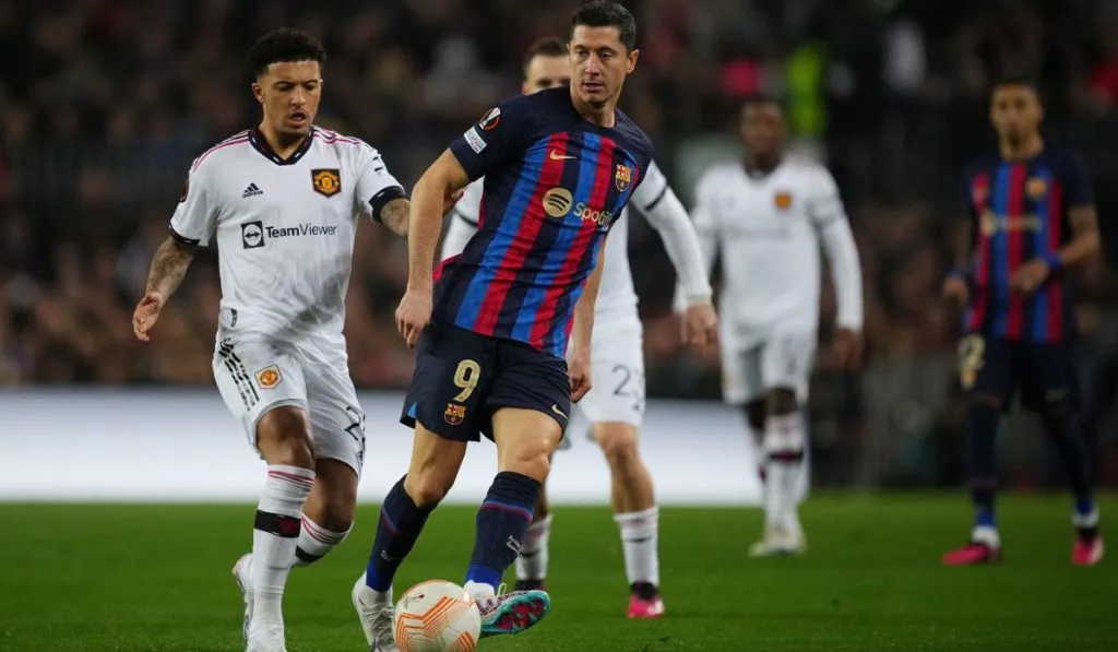 Jadon Sancho vs. Barcelona en la pasada edición de la Europa League: Getty Images