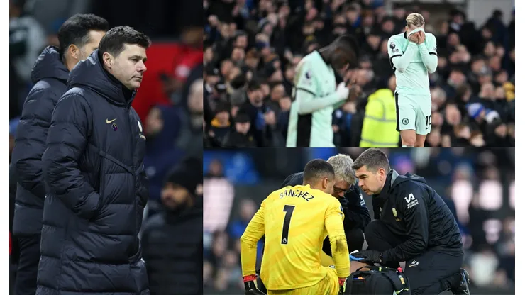 Mauricio Pochettino y los jugadores del Chelsea.