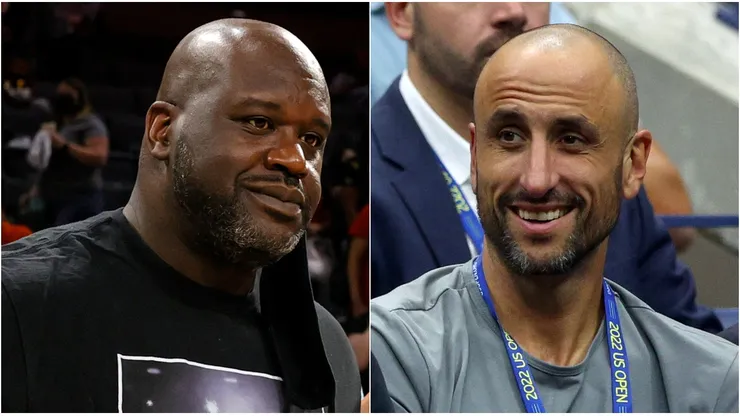 Shaquille O'Neal y Manu Ginóbili.
