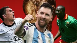 Faryd Mondragón, Lionel Messi y Roger Milla.