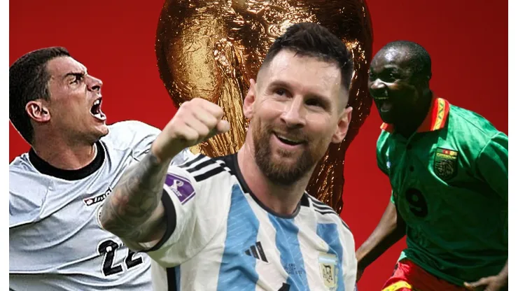 Faryd Mondragón, Lionel Messi y Roger Milla.