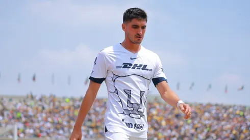 MEXICO CITY, MEXICO – SEPTEMBER 17: Gustavo Del Prete of Pumas UNAM reacts during the 8th round match between Pumas UNAM and Atletico San Luis as part of the Torneo Apertura 2023 Liga MX at Olimpico Universitario Stadium on September 17, 2023 in Mexico City, Mexico. (Photo by Hector Vivas/Getty Images)