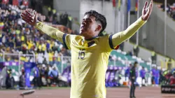 LA PAZ, BOLIVIA - OCTOBER 12: Kendry Paez of Ecuador celebrates after scoring the team's first goal during the FIFA World Cup 2026 Qualifier match between Bolivia and Ecuador at Hernando Siles Stadium on October 12, 2023 in La Paz, Bolivia. (Photo by Gaston Brito Miserocchi/Getty Images)
