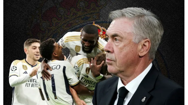 Carlo Ancelotti y sus jugadores en Real Madrid.