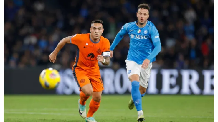 Lautaro Martínez durante la victoria de Inter de Milan.