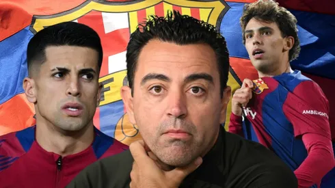 Joao Cancelo, Xavi Hernández y Joao Cancelo.