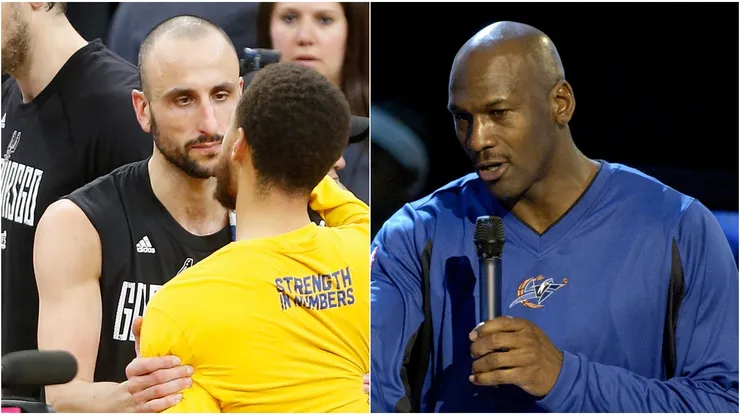 Manu Ginóbili, Stephen Curry y Michael Jordan.