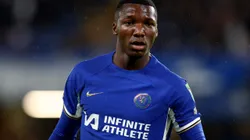 LONDON, ENGLAND - NOVEMBER 01: Moises Caicedo of Chelsea looks on during the Carabao Cup Fourth Round match between Chelsea and Blackburn Rovers at Stamford Bridge on November 01, 2023 in London, England. (Photo by Clive Rose/Getty Images)